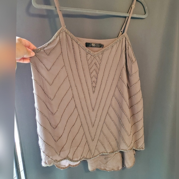 *SOLD* BKE Boutique Beaded Flowy Tank - Picture 3 of 7